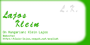 lajos klein business card